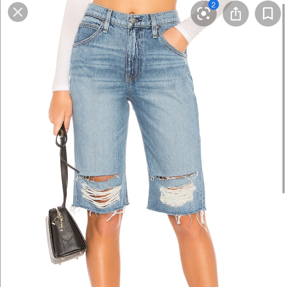 $185 Revolve Hudson Sloane Distressed Rip Shorts